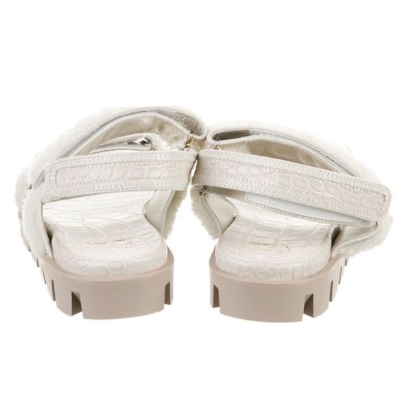 Christian Louboutin Leather and Shearling Sandals - Picture 5 of 6